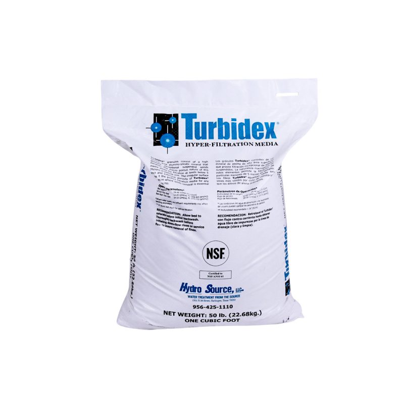 MEDIO FILTRANTE PARA MICROFILTRACION, TURBIDEX, HASTA 3 MIC, BOLSA DE 1 PIE3 , PESO NETO 50 LBS