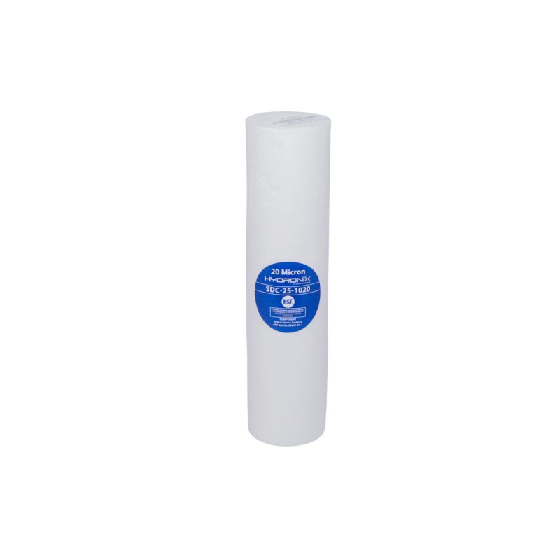FILTRO CARTUCHO SEDIMENTOS 2.5" X 10", 20 MIC NOMINAL, PROFUNDO, SDC, POLIPROPILENO