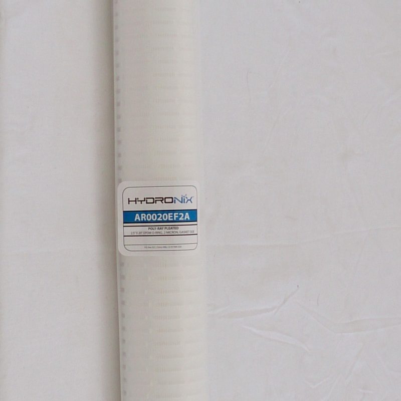 FILTRO CARTUCHO SEDIMENTOS 2.5" X 20", 0.2 MIC ABSOLUTO, PLISADO, POLIPROPILENO, TERMINACIONES DOE CON EMPAQUETADURA DE EPDM