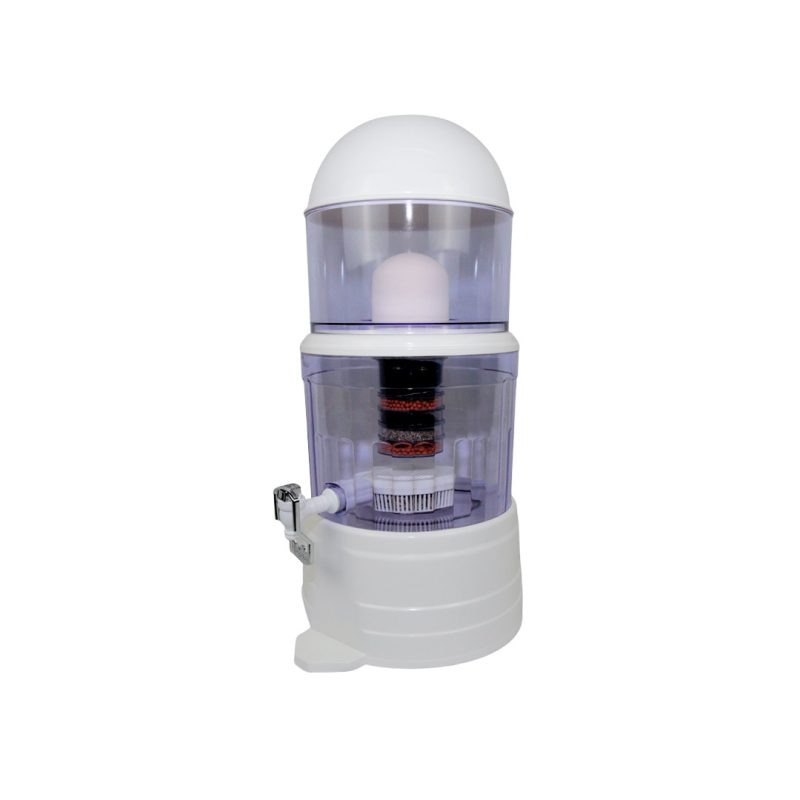 FILTRO RESIDENCIAL, DISPENSADOR CON FILTRO DE AGUA, 14 L, INCLUYE FILTRO CERÁMICO DE 0.2 MIC, FILTRO MULTIETAPAS CON CARBON ACTIVADO Y PIEDRAS REMINERALIZADORAS, FILTRO DE PIEDRAS MINERALES, CAÑO CON FILTRO MAGNÉTICO