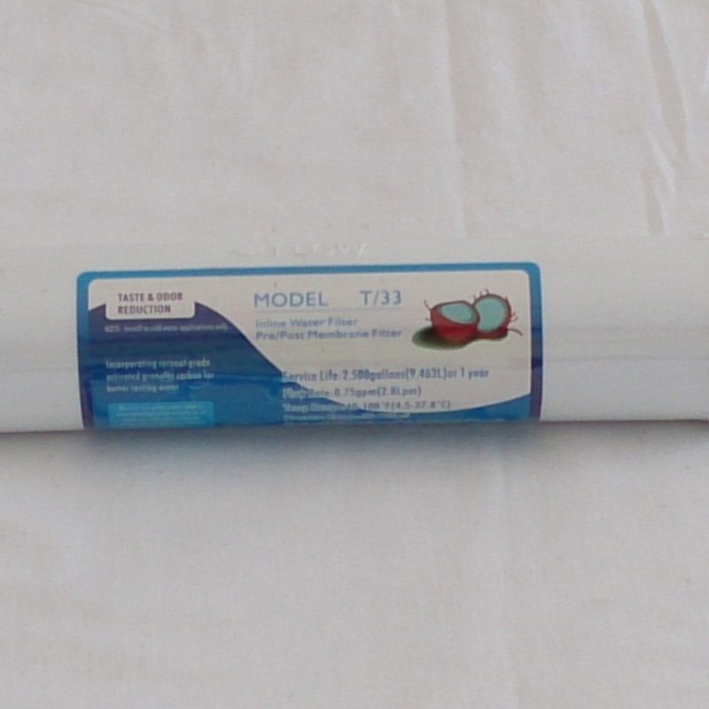 FILTRO EN LINEA, CARBON ACTIVADO, 2.0" X 10", CONEXION TIPO ROSCA, REPUESTO PARA EQUIPOS HIDROTEK, POST FILTRO PULIDOR