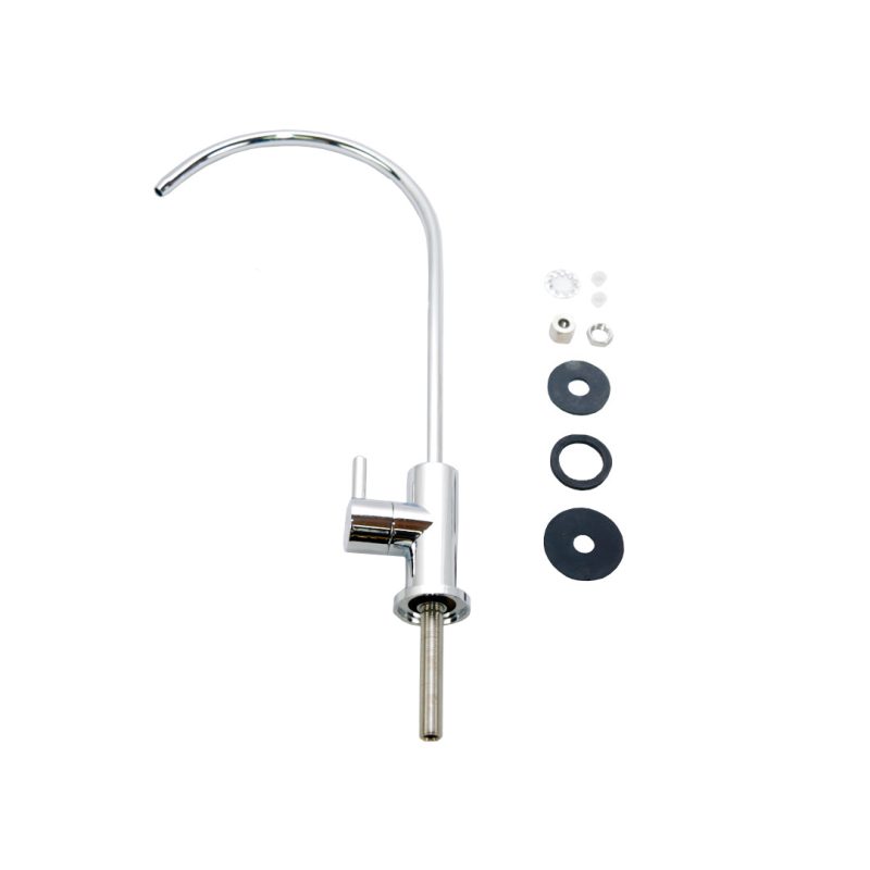 CAÑO, TIPO GANZO, CONEXION 1/4", METAL CROMADO, MANIJA PALANCA