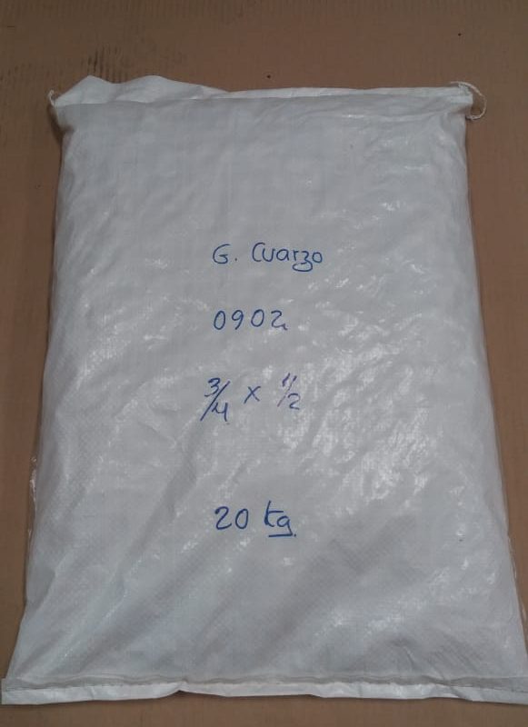 MEDIO FILTRANTE DE SOPORTE, GRAVA DE CUARZO, 12.7 - 19.1 MM, TAMAÑO 1/2" - 3/4", BOLSA DE 20 KG